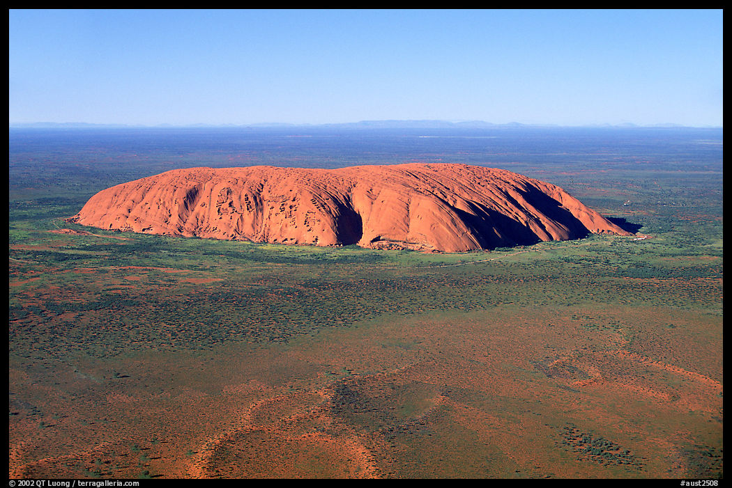 Aerial view of Ayers Rock. Uluru-Kata Tjuta National Park, Northern Territories, Australia