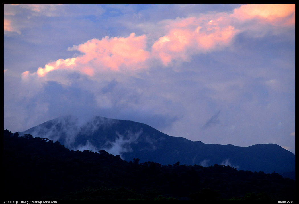 Mountains covered with rain forest near Cape Tribulation. Queensland, Australia
