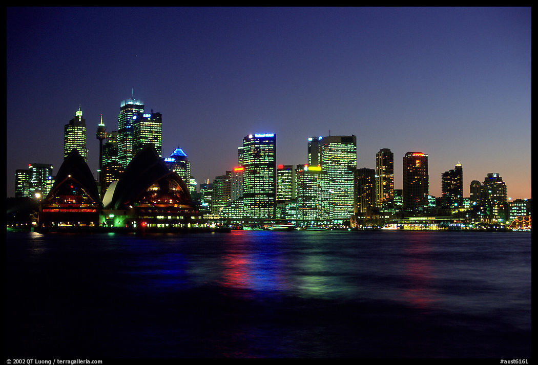 Skyline at night. Sydney, New South Wales, Australia