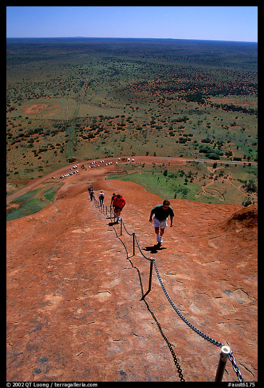 Ascending Ayers Rock. Uluru-Kata Tjuta National Park, Northern Territories, Australia