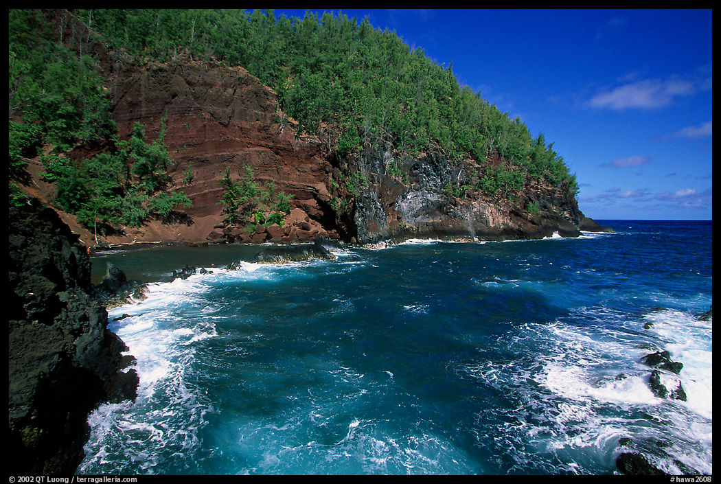 Red sand beach in Hana. Maui, Hawaii, USA