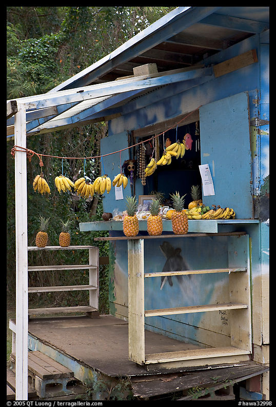 Decorated fruit stand. Oahu island, Hawaii, USA