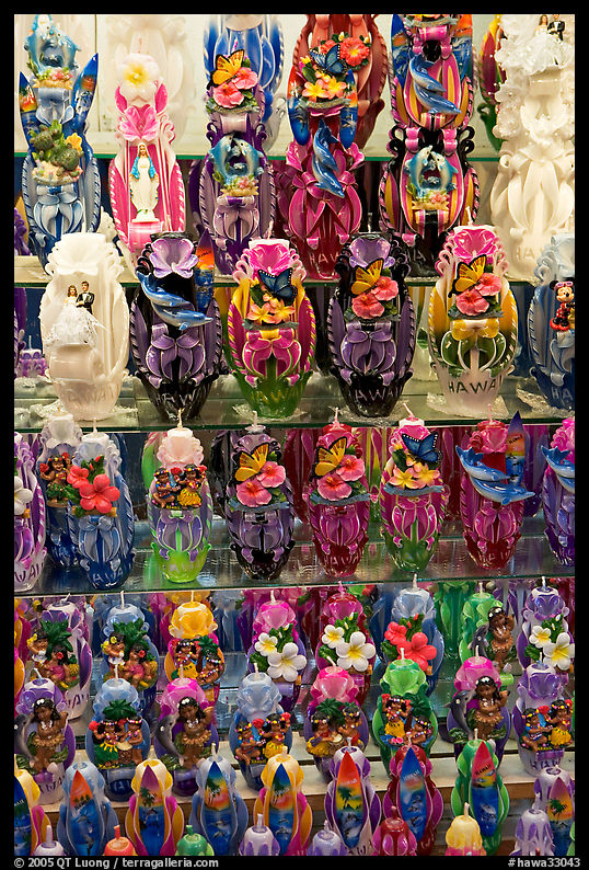 Hawaian candles. Waikiki, Honolulu, Oahu island, Hawaii, USA