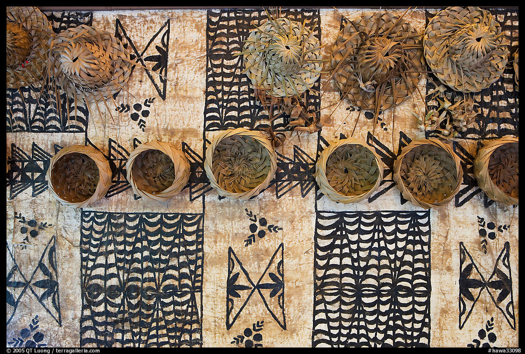 Detail of Tonga hut. Polynesian Cultural Center, Oahu island, Hawaii, USA