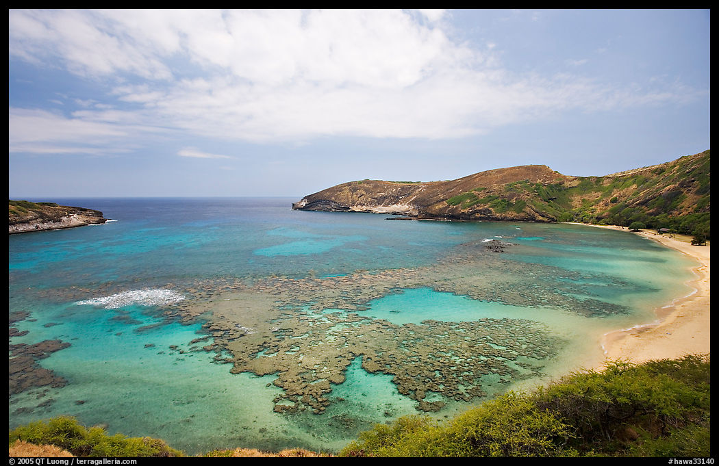 Hanauma Bay with no people. Oahu island, Hawaii, USA
