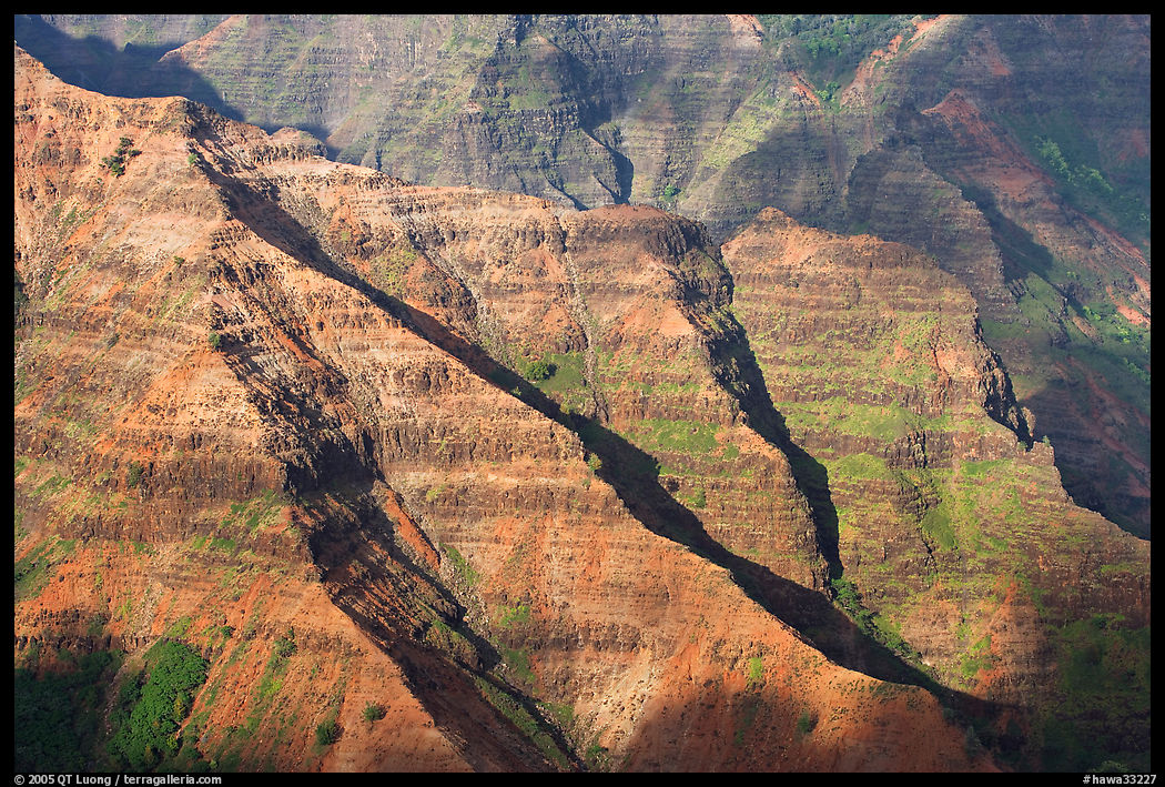 Ridges, Waimea Canyon, afternoon. Kauai island, Hawaii, USA