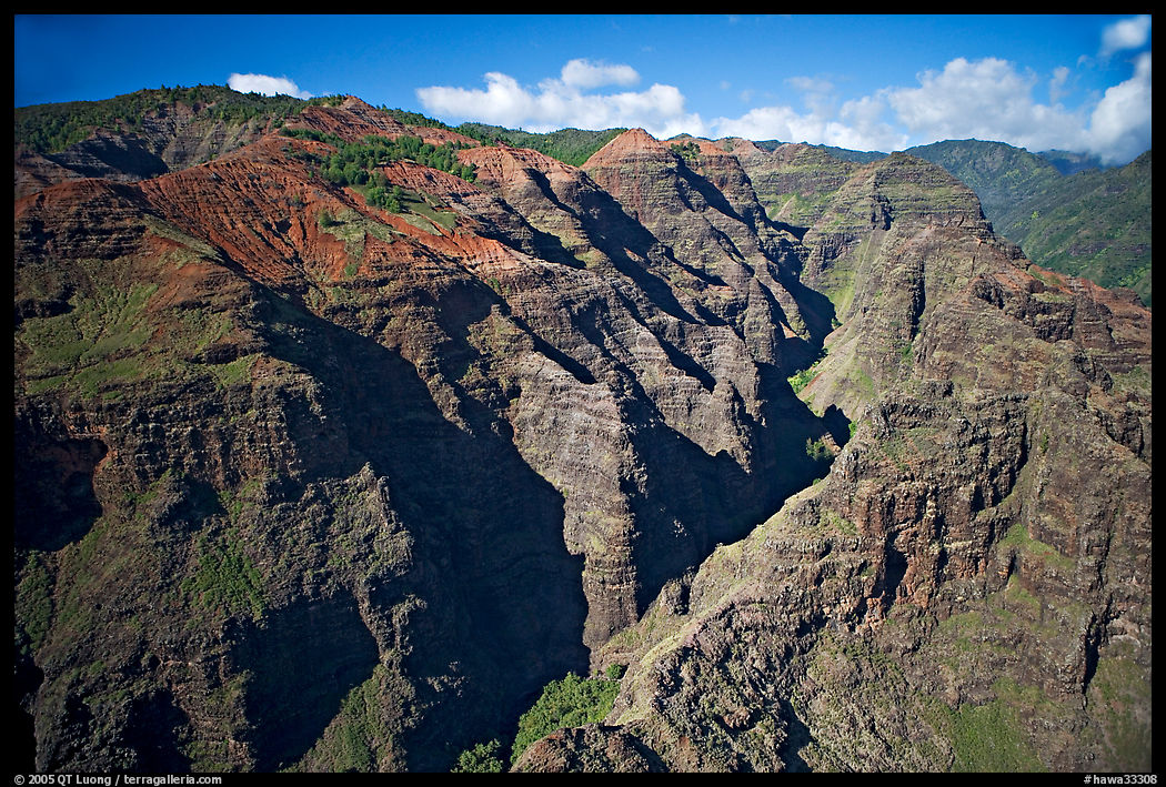 Aerial view of Waimea Canyon. Kauai island, Hawaii, USA