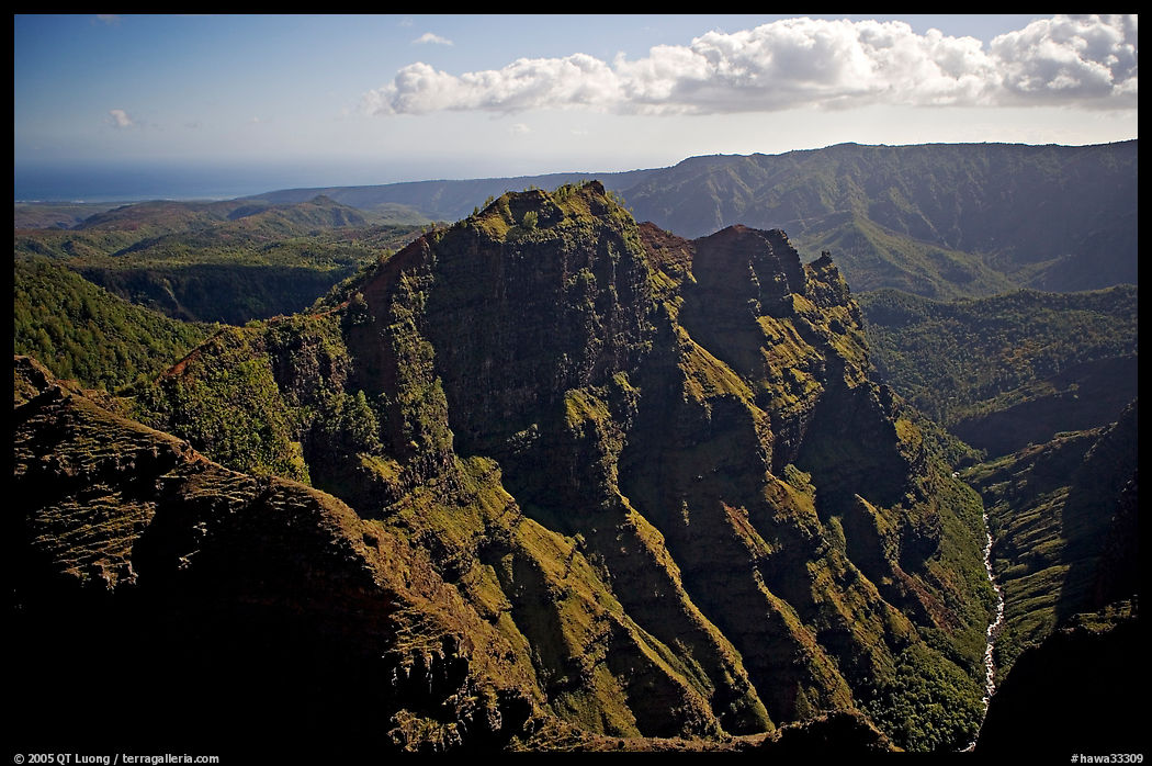 Aerial view of Waimea Canyon. Kauai island, Hawaii, USA