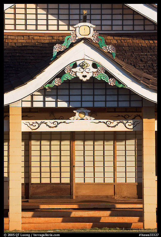 Detail of Zen temple, Hanapepe. Kauai island, Hawaii, USA