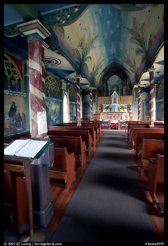 Interior of the Saint Benedict Catholic Church called Painted Church. Big Island, Hawaii, USA