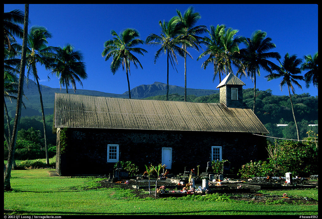 Ihiihio Iehowa o na Kaua Church, Keanae Peninsula. Maui, Hawaii, USA