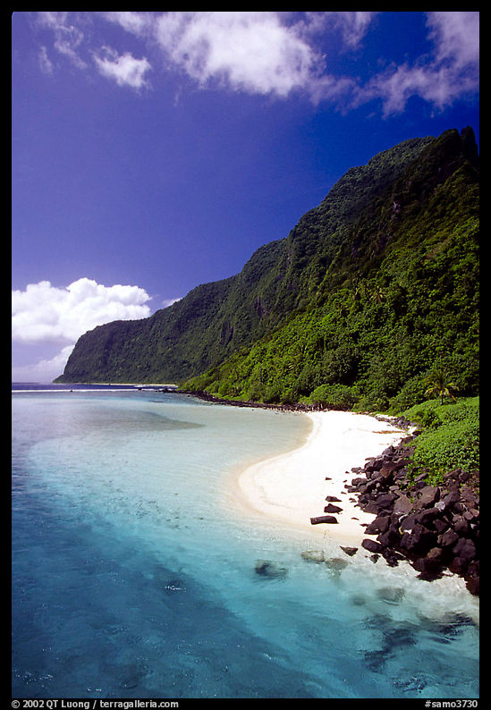 Olosega Island seen from the Asaga Strait. American Samoa