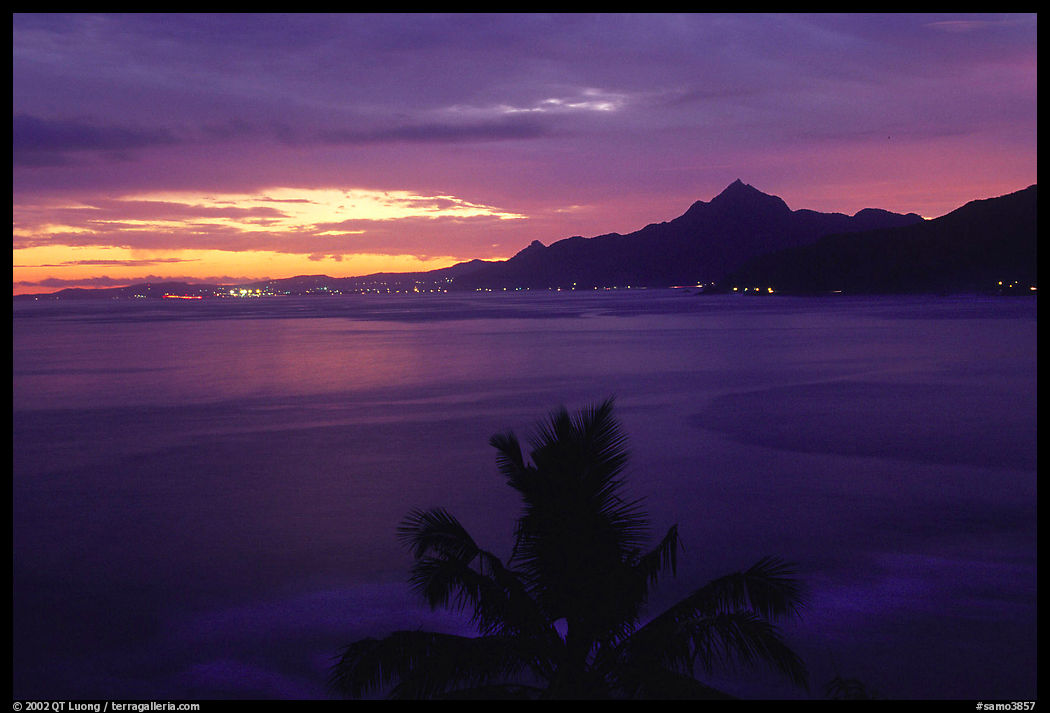 Sunset near Laulii. Tutuila, American Samoa