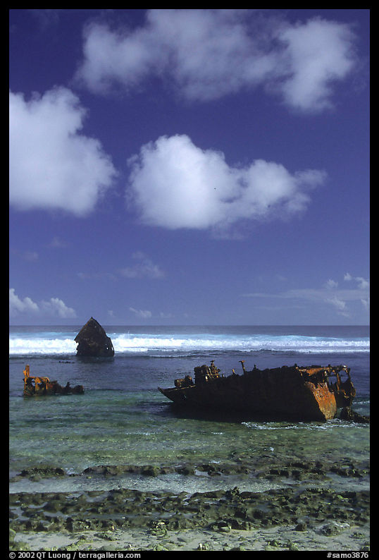 Shipwreck of the Young Kwan. Aunuu Island, American Samoa