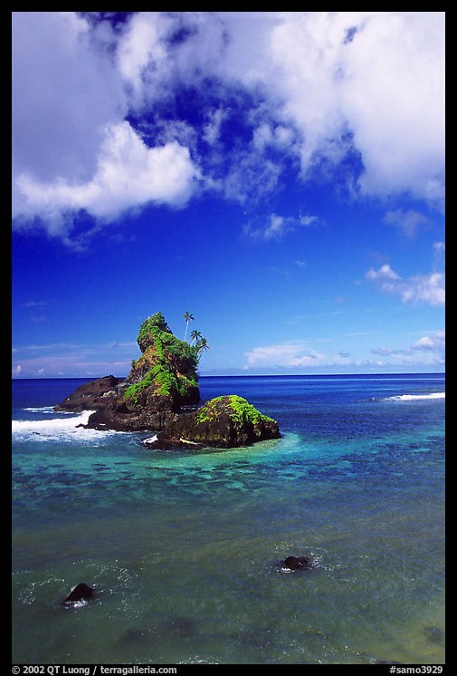 Rocky islet near Maa Kamela. Tutuila, American Samoa