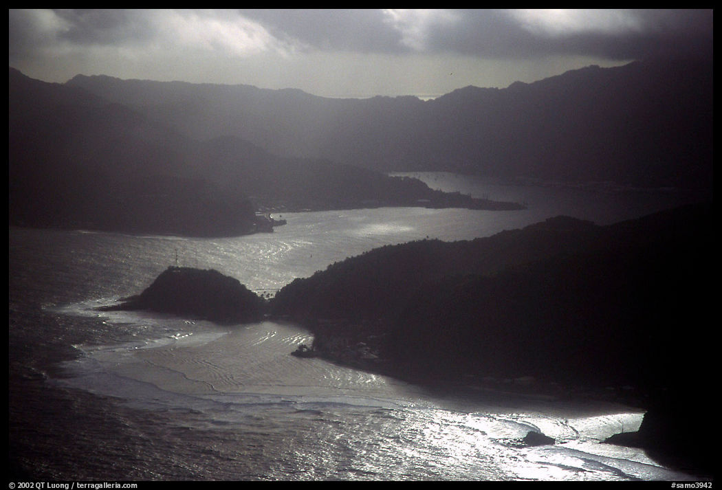 Aerial view of Pago Pago harbor. Pago Pago, Tutuila, American Samoa