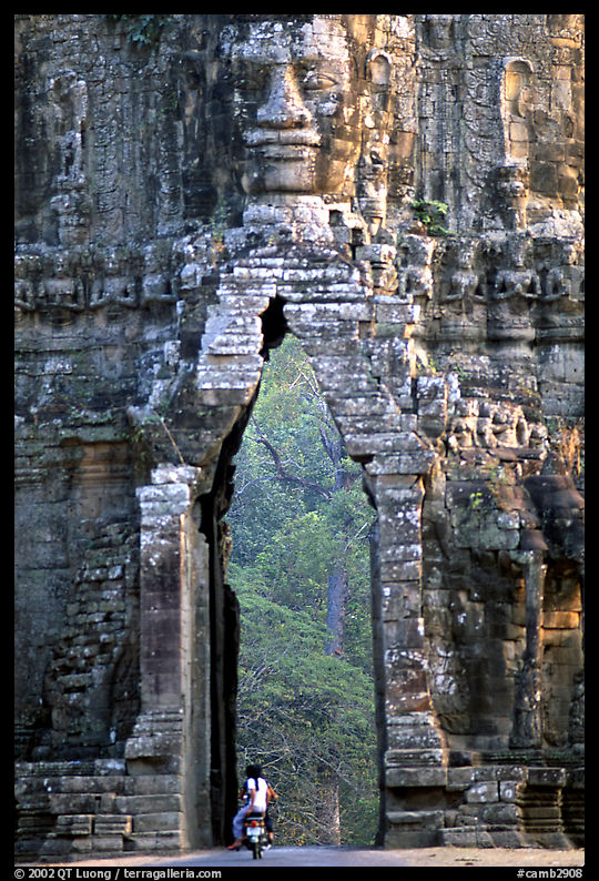 One of the gates of the temple complex. Angkor, Cambodia
