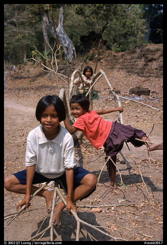Kids playing. Angkor, Cambodia
