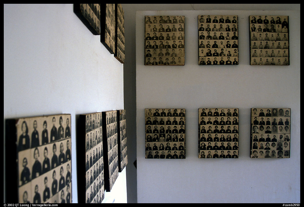 Pictures of executed prisoners, Tuol Sleng Genocide Museum. Phnom Penh, Cambodia