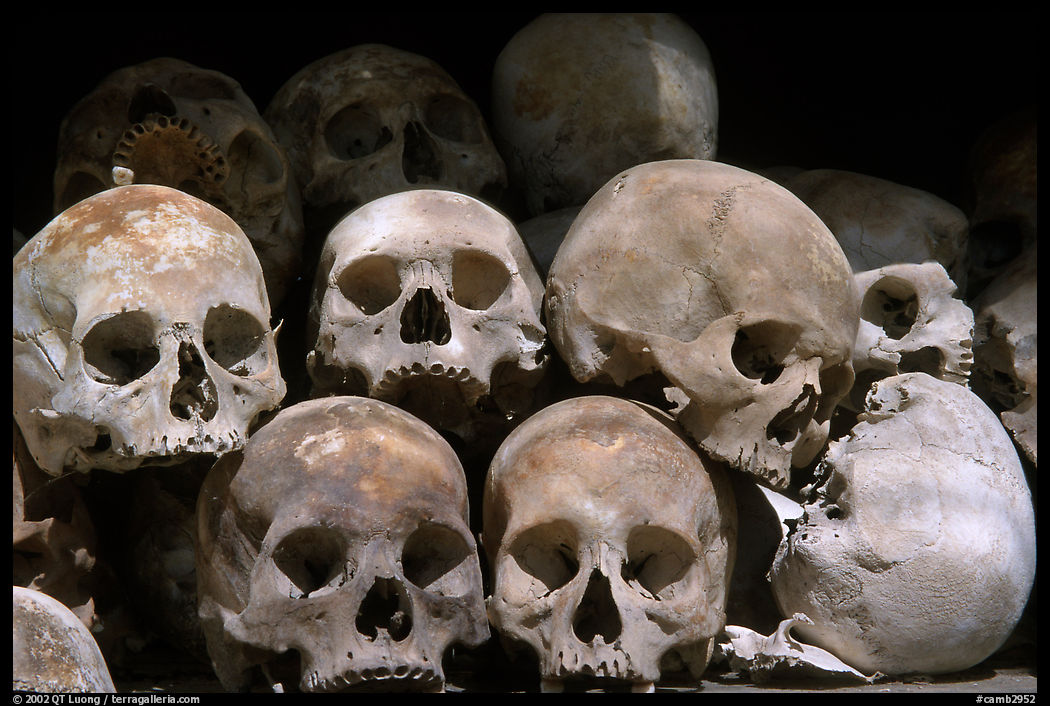 Skulls, Choeng Ek Killing Fields memorial. Phnom Penh, Cambodia