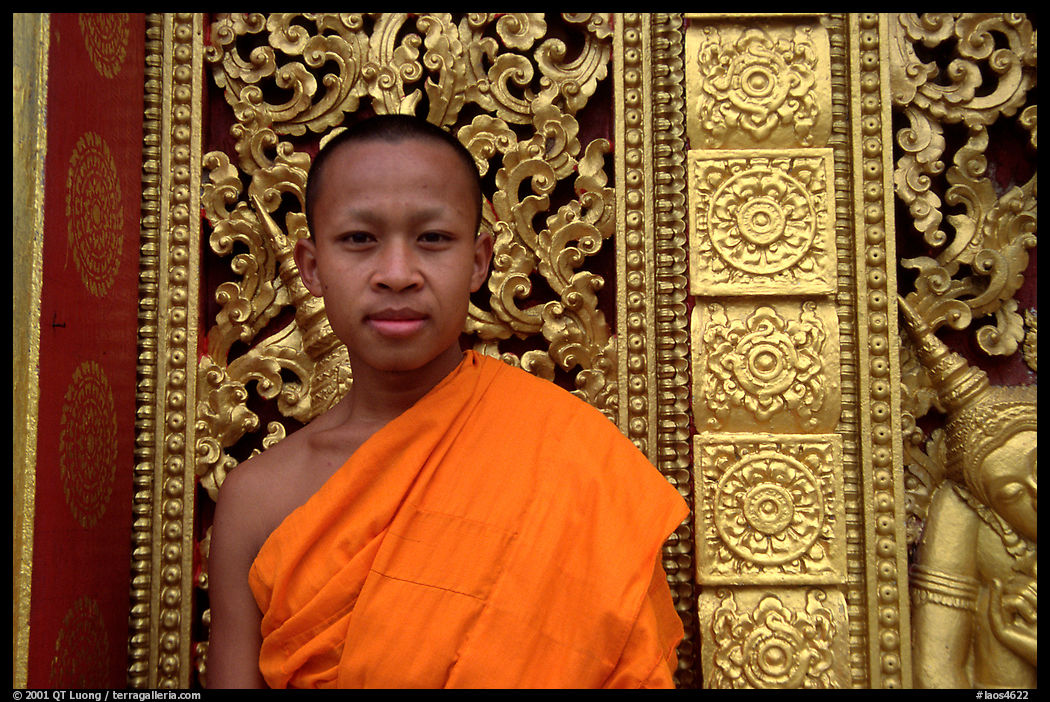 Buddhist novice monk at Wat Xieng Thong. Luang Prabang, Laos
