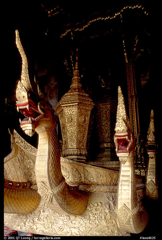 Funeral vehicle at Wat Xieng Thong. Luang Prabang, Laos