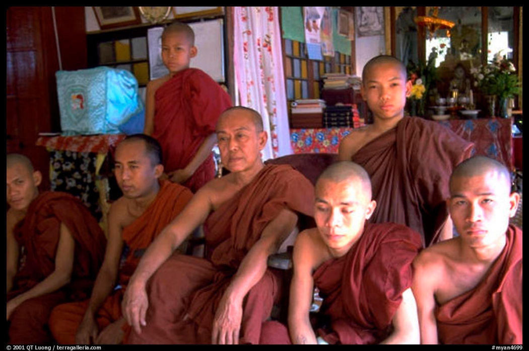 Monks,  Shwedagon Paya. Yangon, Myanmar