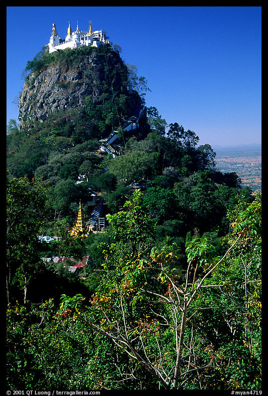 Complex of monestaries on a volcanic spire. Mount Popa, Myanmar