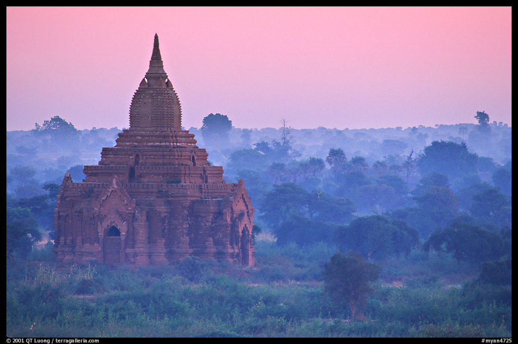 Pastel colors at dawn. Bagan, Myanmar
