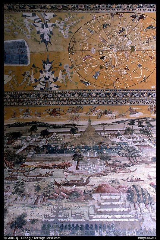 Fresco at Kyauktawgyi Paya, Amarapura. Mandalay, Myanmar