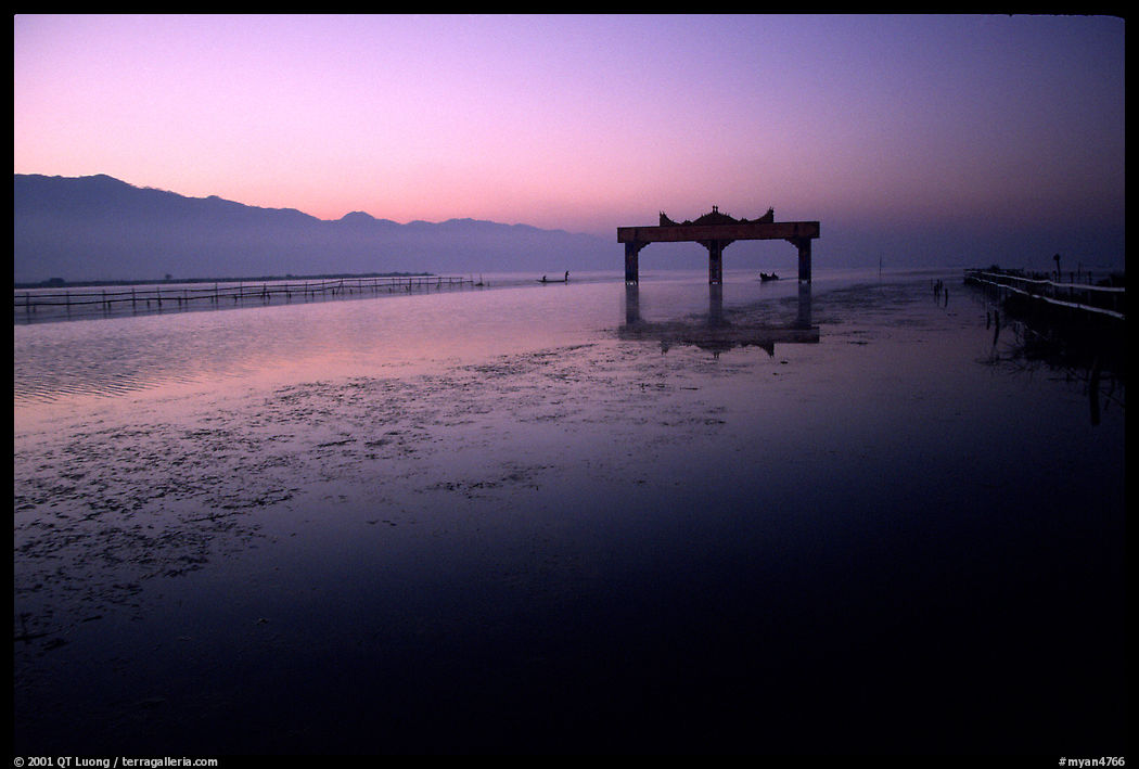 The gate of the lake, sunrise. Inle Lake, Myanmar