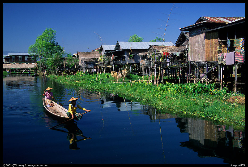 Village built on the lake. Inle Lake, Myanmar