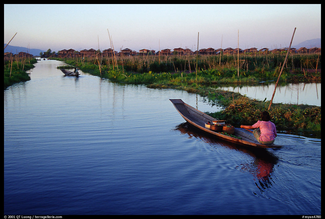 Floating gardens and village. Inle Lake, Myanmar