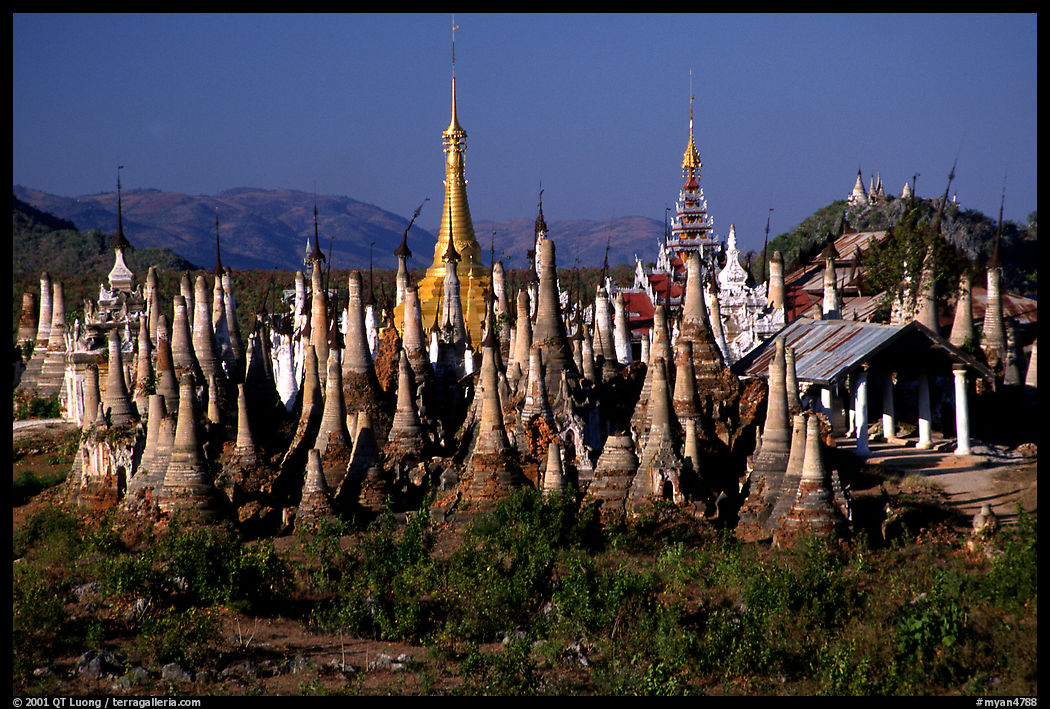 Stupas, Indein. Inle Lake, Myanmar