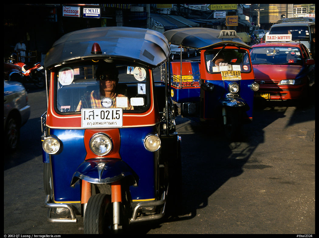Tuk tuks, Khao San road. Bangkok, Thailand
