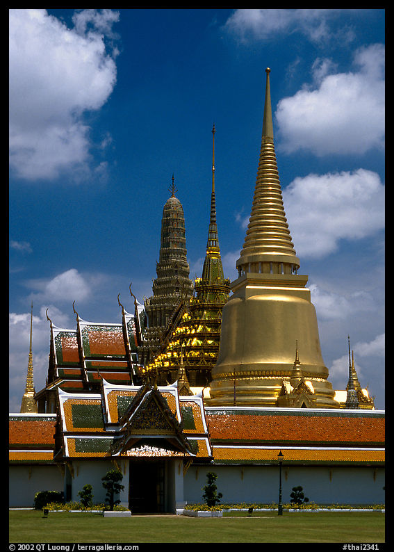 Wat Phra Kaew, adjacent to the Grand Palace, home of the most venerated emerald Buddha. Bangkok, Thailand