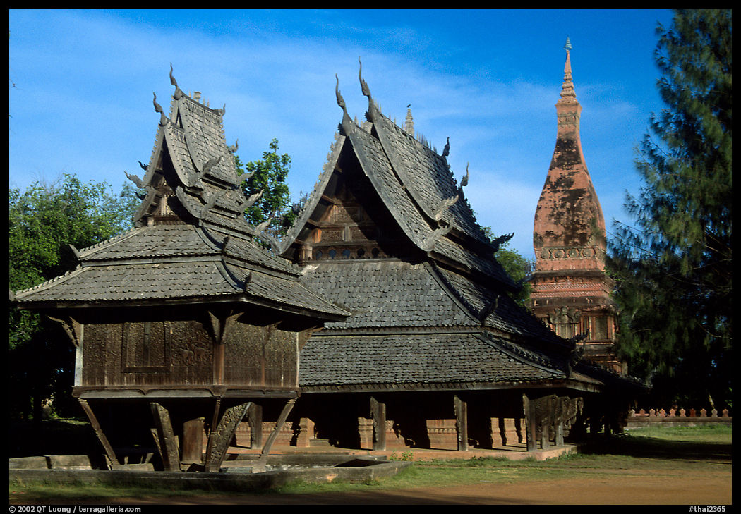 Thai rural temple architecture of the north. Muang Boran, Thailand