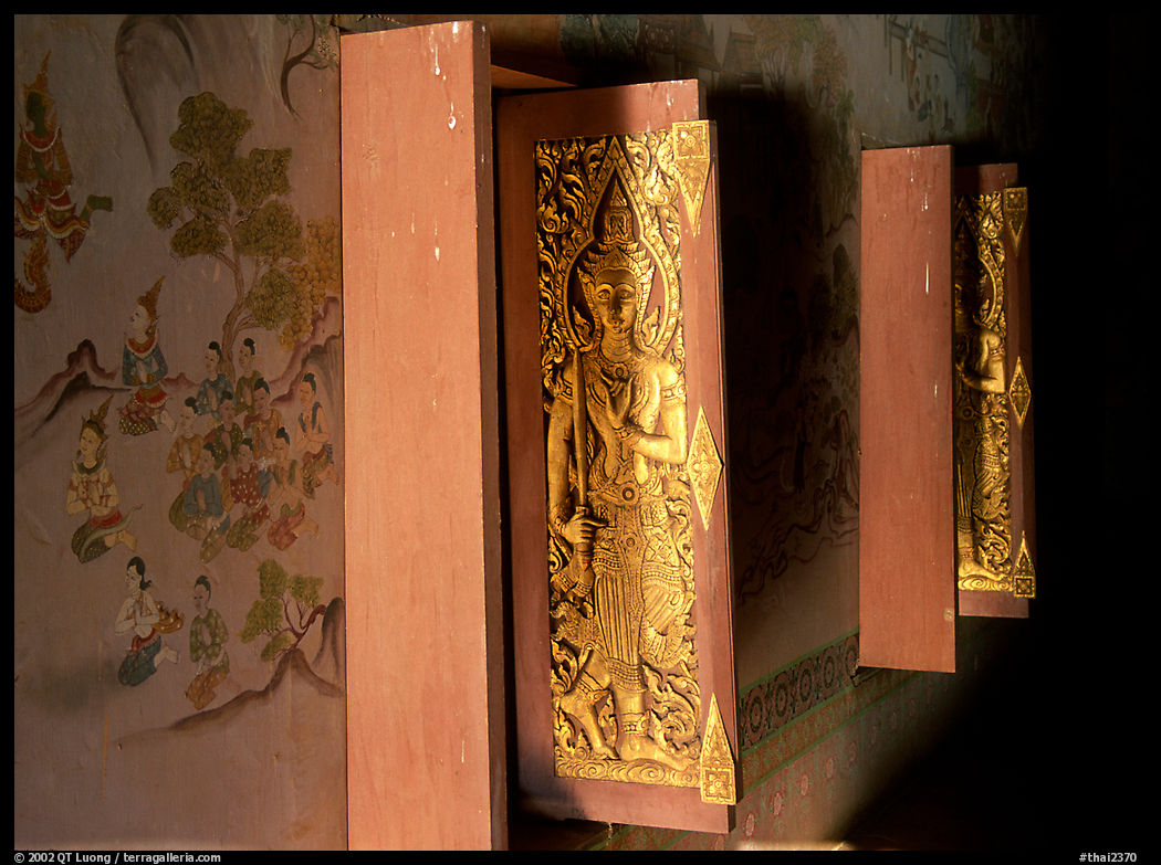 Windows and mural paintings. Muang Boran, Thailand