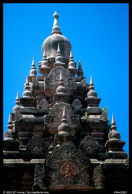 Srivijaya-period stupa of Hindu-Buddhist style. Muang Boran, Thailand
