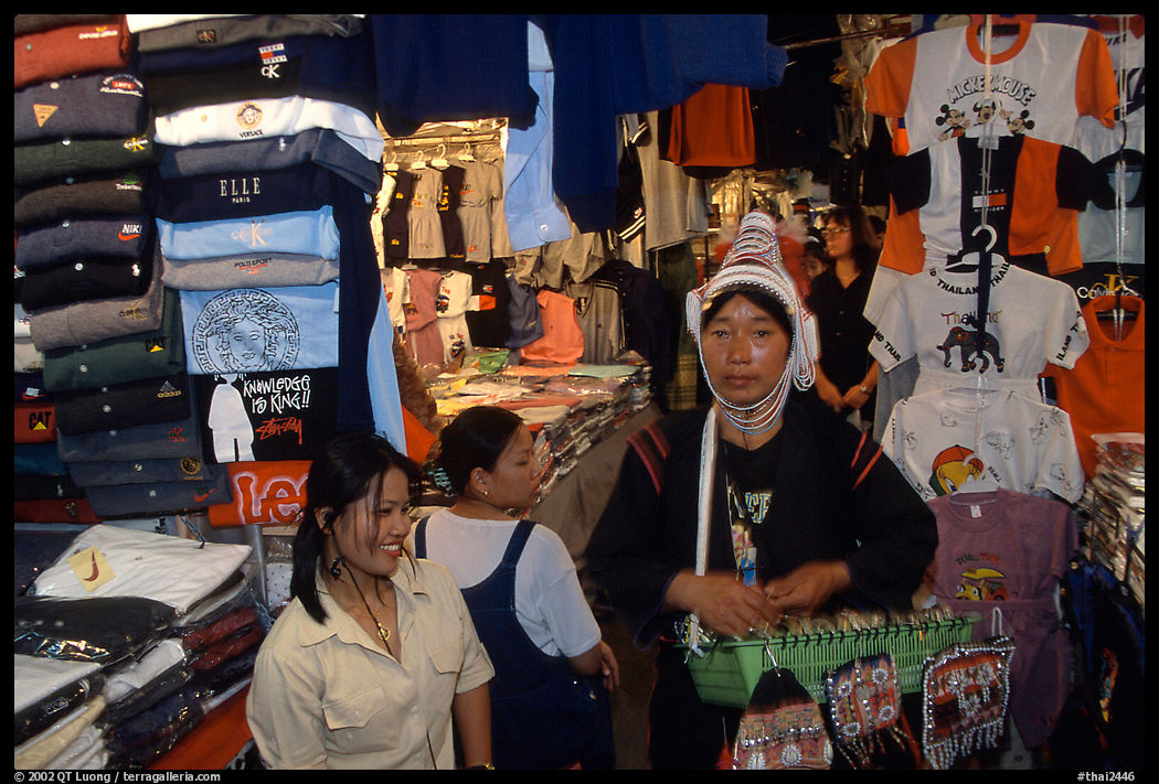 Akkha tribeswoman in the Night Bazaar. Chiang Mai, Thailand