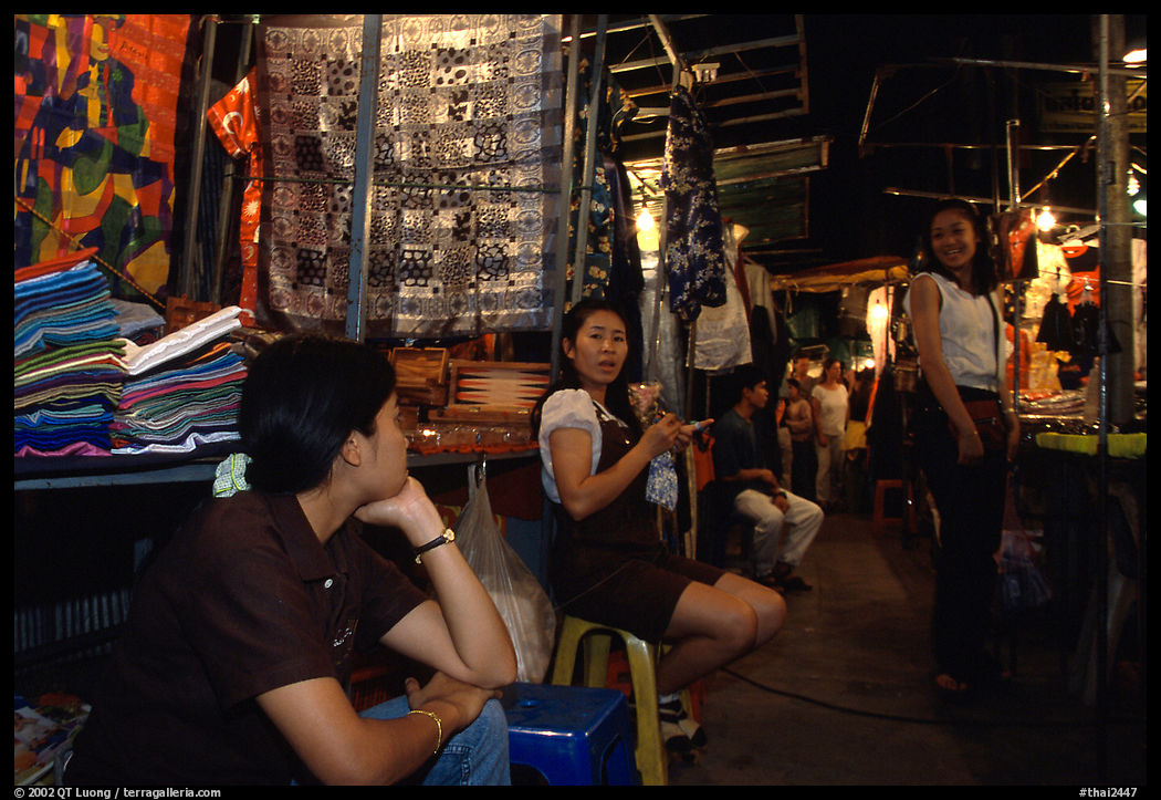 Vendors in the Night Bazaar. Chiang Mai, Thailand