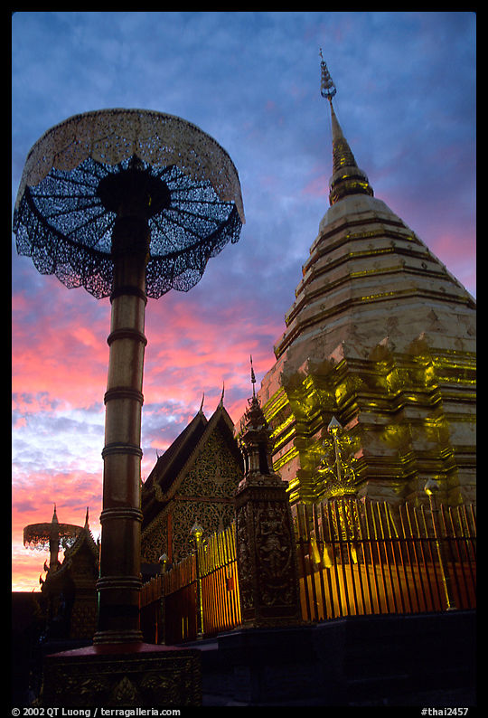Wat Phra That Doi Suthep at sunset. Chiang Mai area, Thailand