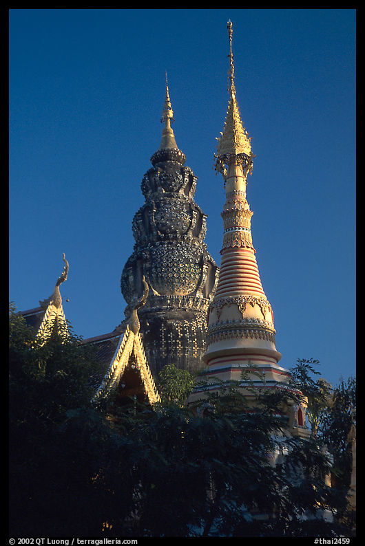 Wat Kuu Tao, with its unique chedi of Yunnanese design. Chiang Mai, Thailand
