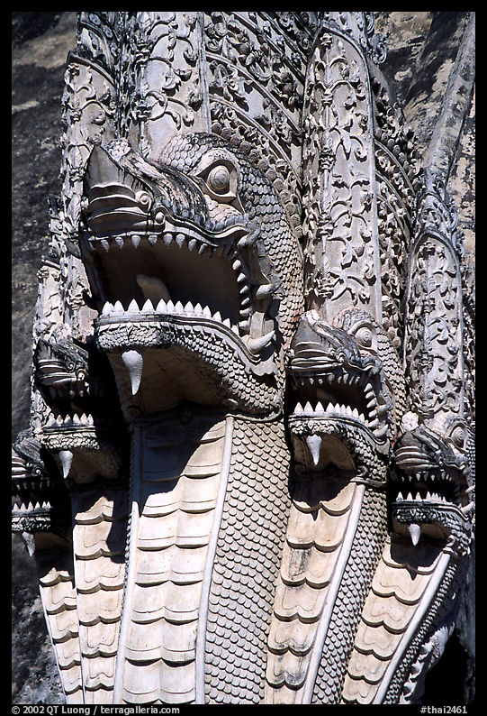 Nagas at Wat Chedi Luang. Chiang Mai, Thailand
