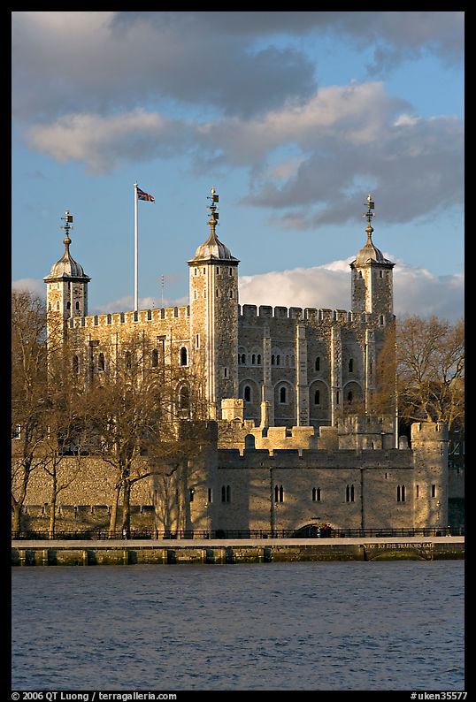 Tower of London seen across the Thames, late afternoon. London, England, United Kingdom