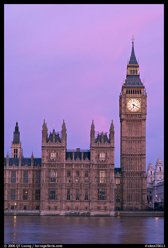 Big Ben tower, palace of Westminster, dawn. London, England, United Kingdom
