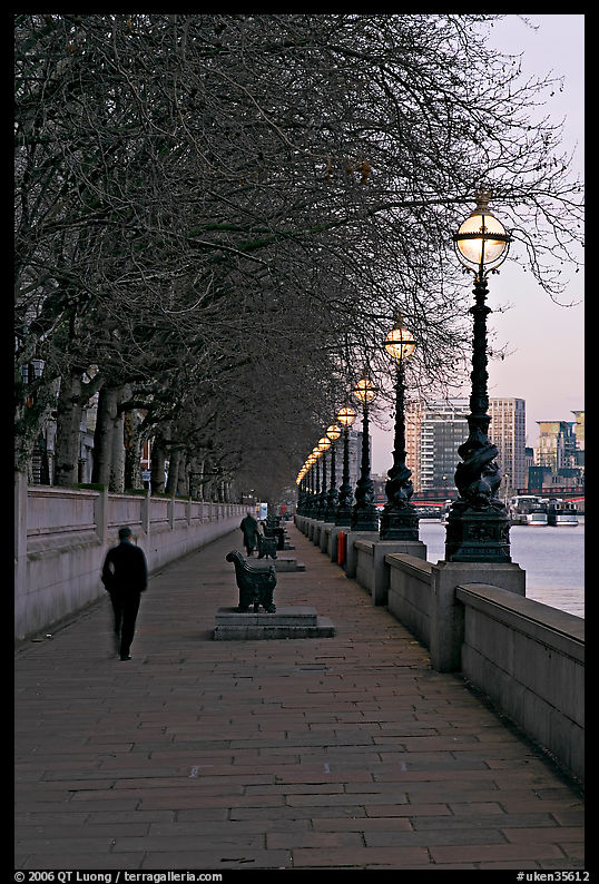 Riverfront promenade. London, England, United Kingdom