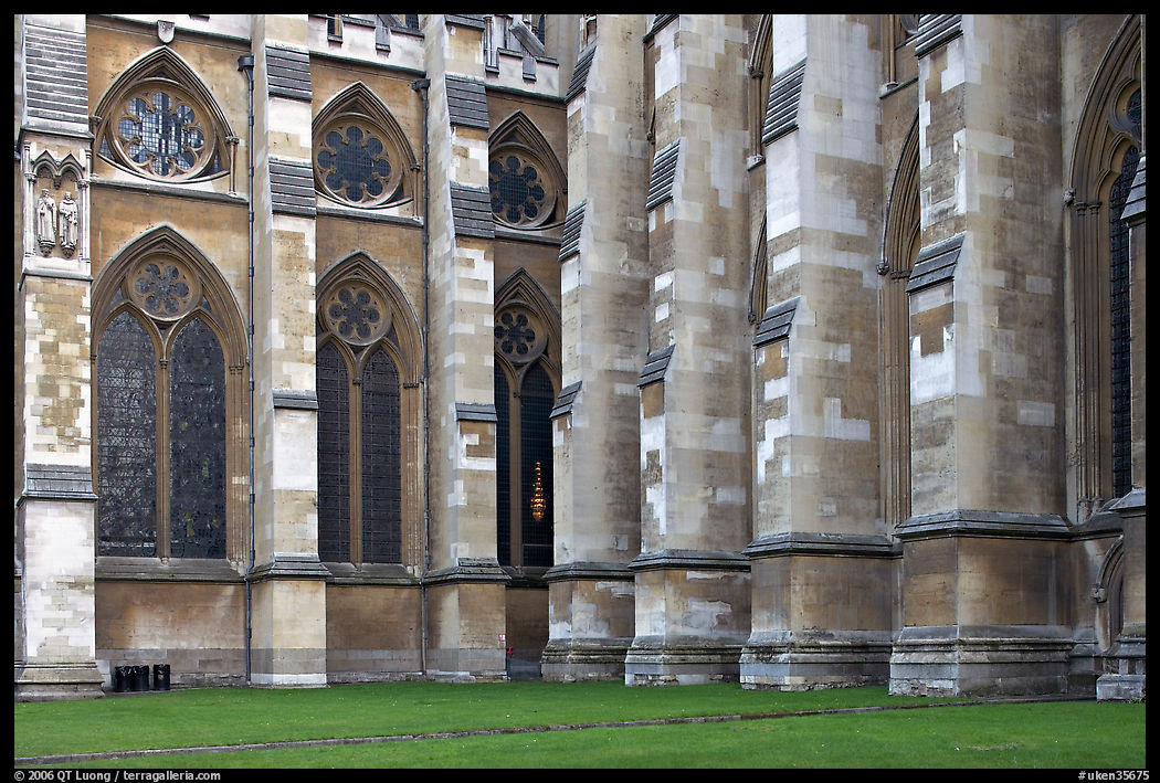Buttresses and windows, Westminster Abbey. London, England, United Kingdom