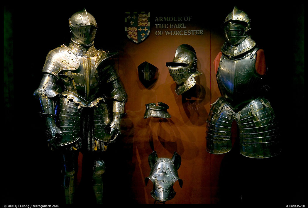 Armour of the Earl of Worcester on display in the White House, Tower of London. London, England, United Kingdom