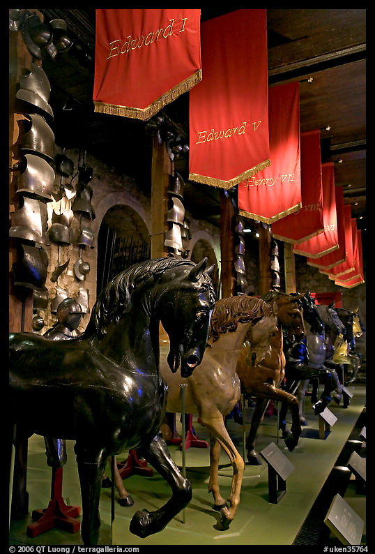 Armors and Models of royal horses,  the White House, Tower of London. London, England, United Kingdom